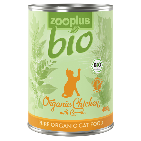 Ekonomipack: zooplus Bio 12 x 400 g - Eko-kyckling med eko-morötter