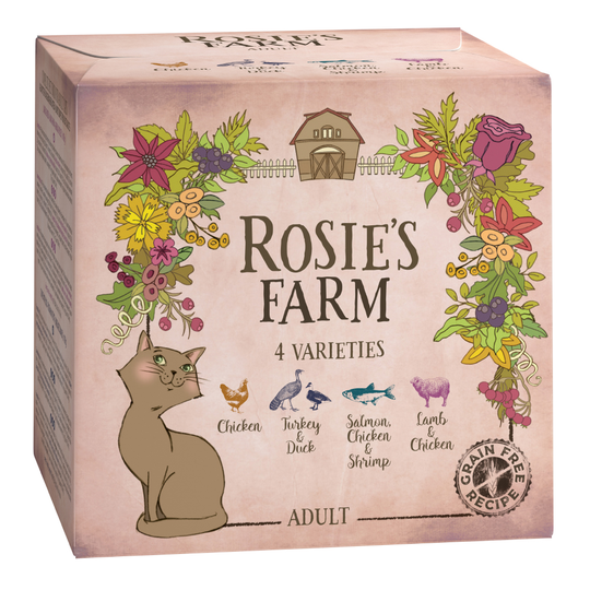 Extra lågt prova-på-pris! Rosie's Farm Adult 4 x 100 g - Blandpack (4 sorter)