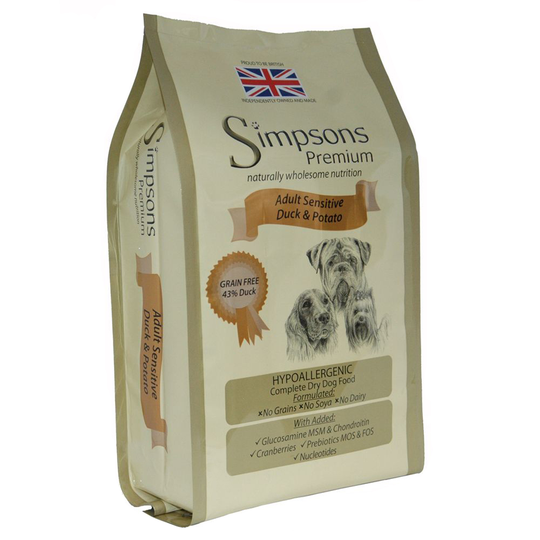 Ekonomipack: Simpsons Premium 2 x 12 kg - Adult Sensitive Duck & Potato