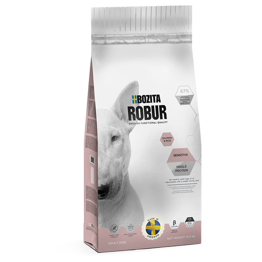 Ekonomipack: 2 x stora påsar Bozita Robur - Sensitive Single Protein Lax & ris (2 x 12,5 kg)