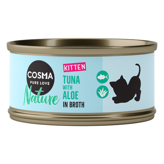 Ekonomipack: Cosma Nature Kitten 24 x 70 g Blandpack: 3 sorter