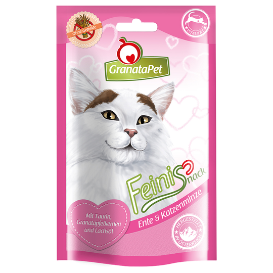 Ekonomipack: 3 x 50 g GranataPet Feini kattgodis - Anka & kattmynta (3 x 50 g)
