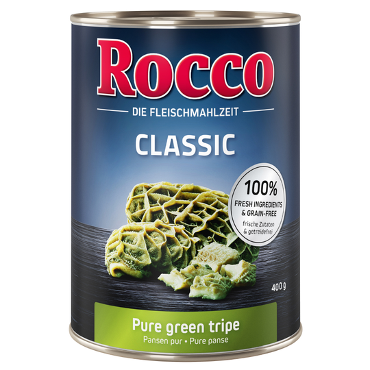 Rocco Classic 6 x 400 g hundfoder - Nötkött & kalvhjärta