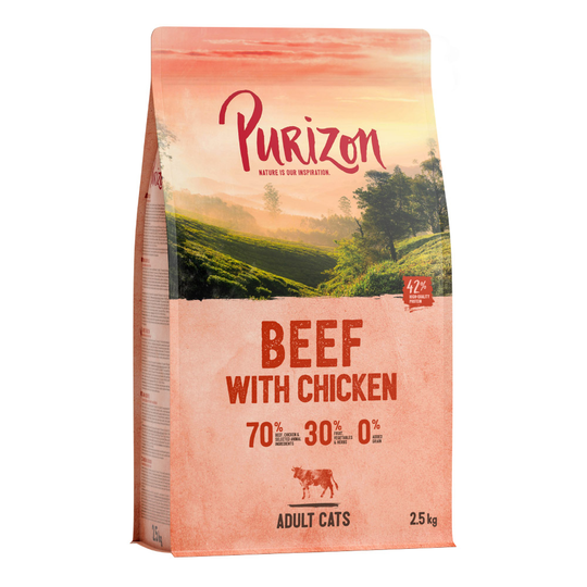2,5 kg till extra lågt sparpris! Purizon torrfoder katt - Adult Beef & Chicken