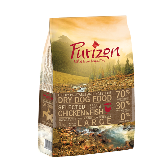2 x 1 kg Purizon torrfoder till sparpris! - Adult Large Dog Chicken & Fish