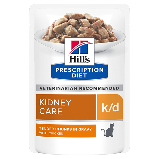 Ekonomipack: Hill's Prescription Diet Feline 24 x 85 g portionspåsar - 85 g k/d Kidney Care Chicken i portionspåse
