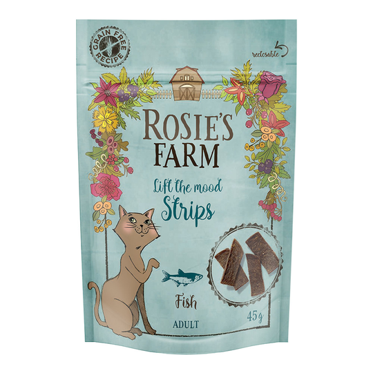 Rosie's Farm Snack "Strips" Fish - Ekonomipack: 3 x 45 g
