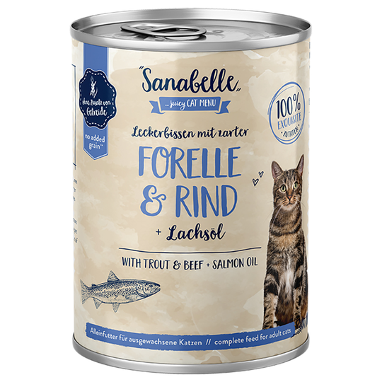 Ekonomipack: Sanabelle All Meat 24 x 400 g Öring & nötkött