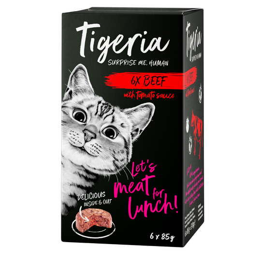 Ekonomipack: Tigeria 48 x 85 g - Nötkött med tomatsås