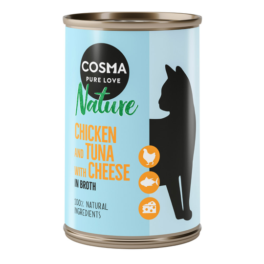Ekonomipack: Cosma Nature 12 x 140 g Kyckling & tonfisk med ost