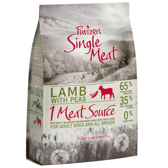 2 x 1 kg Purizon torrfoder till sparpris! - Single Meat Lamb & Peas - spannmålsfritt
