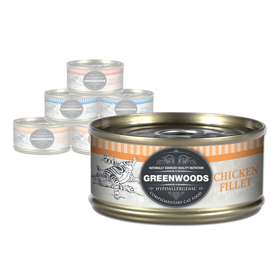 Blandpack: Greenwoods Adult våtfoder 6 x 70 g - 6 x 70 g