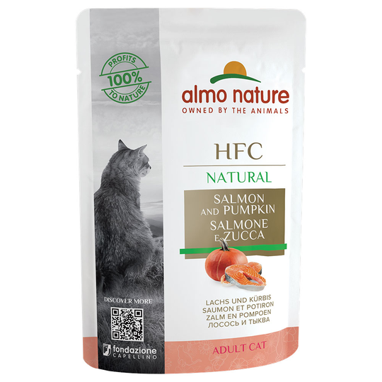 Ekonomipack: Almo Nature HFC Natural Pouch 24 x 55 g - Lax & pumpa