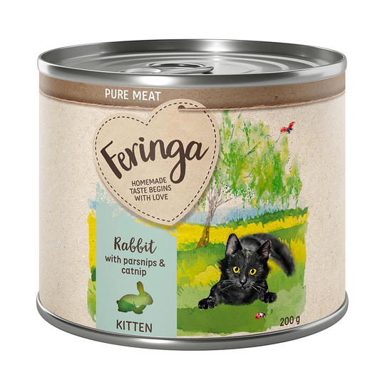 Feringa Pure Meat Kitten 6 x 200 g - Kanin, palsternacka & kattmynta