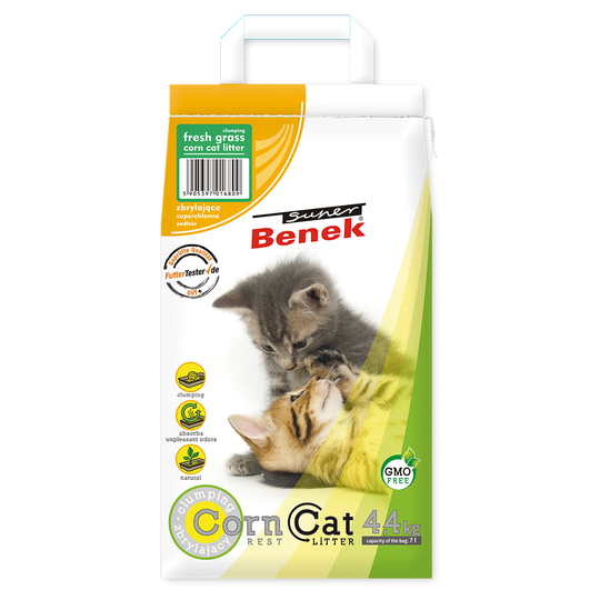 Ekonomipack: 2/3 påsar Super Benek kattsand - Corn Cat Fresh Meadow (3 x 7 l)