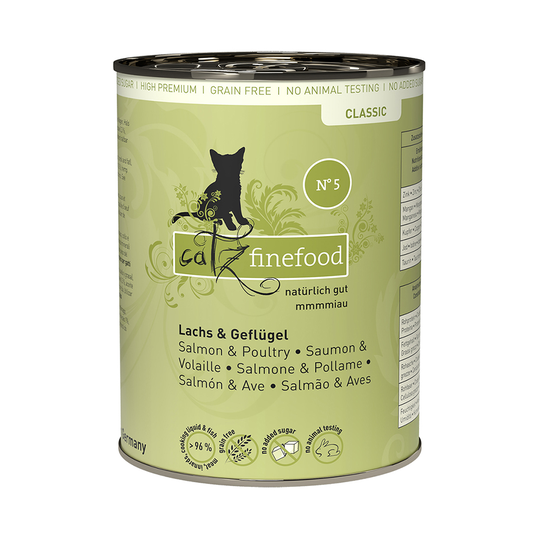 Ekonomipack: catz finefood på burk 24 x 400 g - Lax & fågel