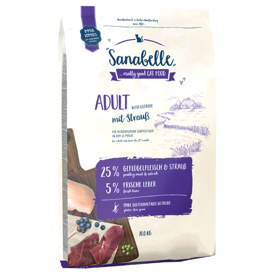 Ekonomipack: Sanabelle torrfoder 2 x 10 kg - Adult with Ostrich (2 x 10 kg)