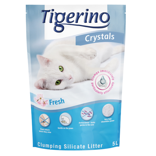 Kanonpris på 3 x 5 l Tigerino Crystals kattsand! - Crystals Fresh