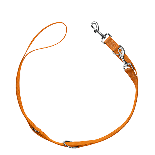 HUNTER set: halsband London + koppel London, orange - Vario Basic stl. S + koppel 200 cm / 10 mm