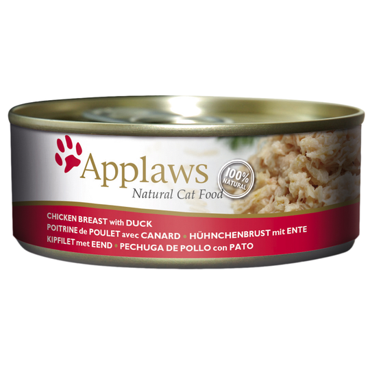 Applaws kattmat i buljong 6 x 156 g - Kycklingbröst & anka