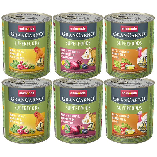 Animonda GranCarno Adult Superfoods Mix Ekonomipack: 24 x 800 g Mix
