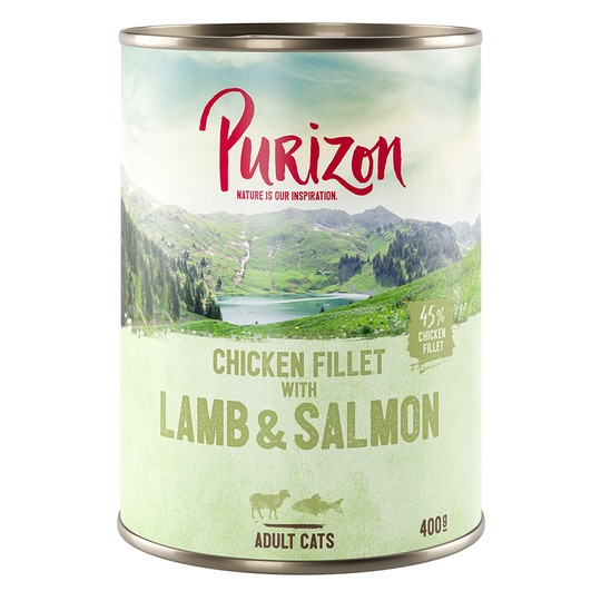 Purizon Adult - Grain Free 24 x 400 g - Kycklingfilé med lax & lamm
