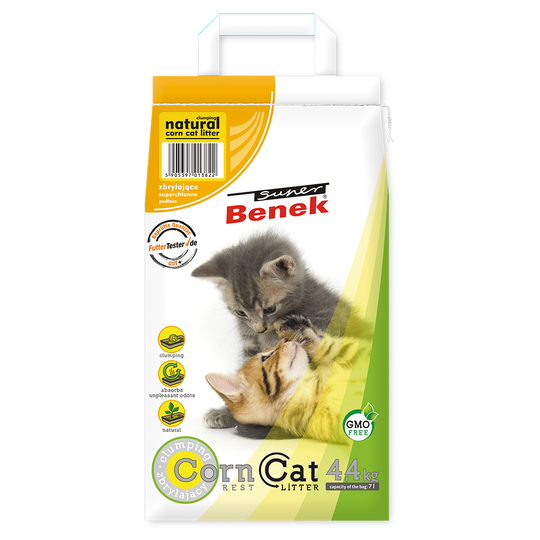 Ekonomipack: 2/3 påsar Super Benek kattsand - Corn Cat Natural (3 x 7 l)