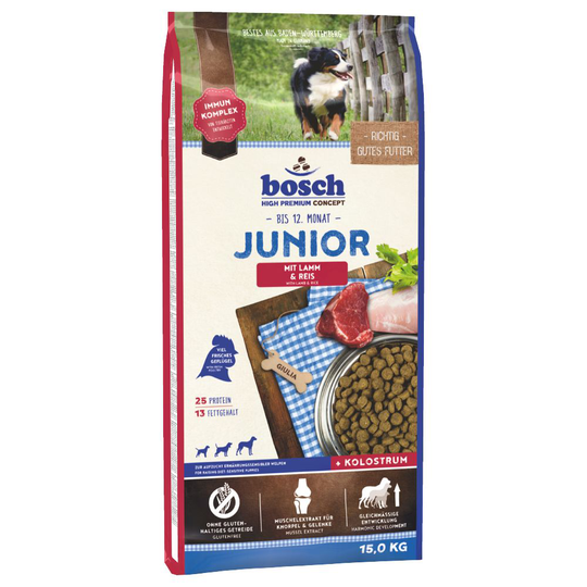 bosch Junior Lamm & ris - Ekonomipack: 2 x 15 kg