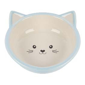 Kattskål i keramik - Blå