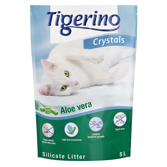 Kanonpris på 3 x 5 l Tigerino Crystals kattsand! - Crystals Aloe Vera