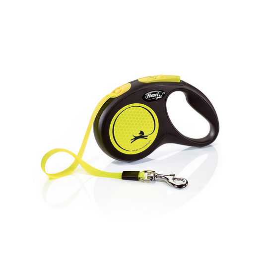 flexi New Neon Tape bandkoppel 5 m - S: upp till 15 kg
