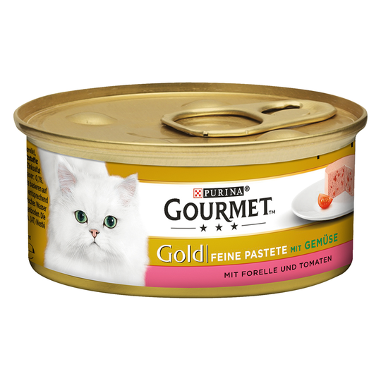 24 + 12 på köpet! 36 x 85 g Gourmet Gold - Fin paté - Öring & tomater